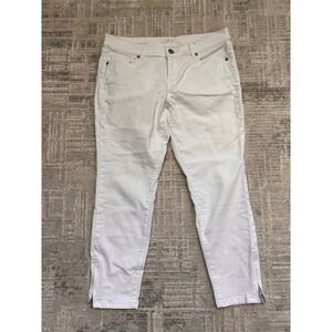 LOFT Modern Skinny Ankle Jeans Womens 30/10P White Zip Hem Casual‎
